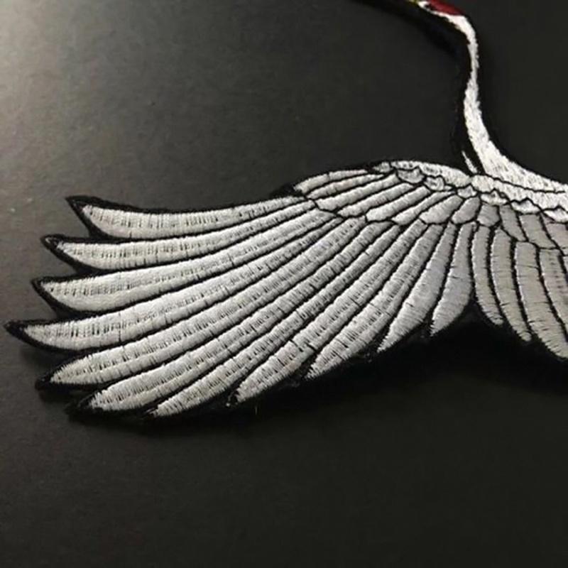 New DIY Embroidery Cloth Paste White Swan Red-crowned Crane Patch