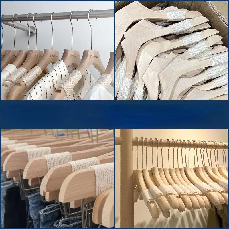 Wholesale Shops Customized Seamless Wooden Skirt Clips for Women's Adult Anti Slip Hangers Pants Dress Coat Suits Support Rack