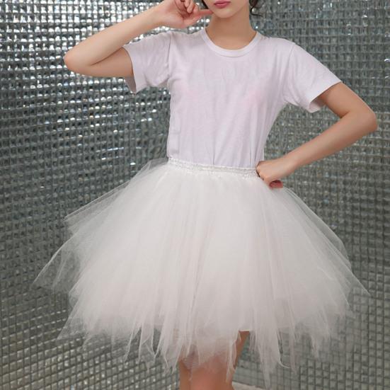 Женская юбка-пачка трапециевидной формы, с большим распашным краем, однотонная, многослойная, ярких цветов, с высокой эластичной резинкой на талии, пышная газовая короткая юбка для танцев