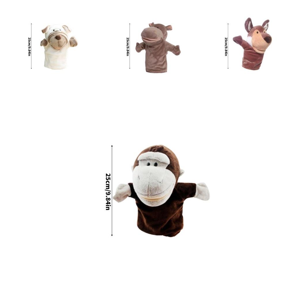 Набор пальчиковых кукол-животных для интерактивного рассказывания историй с волком, кроликом, обезьяной и крокодилом