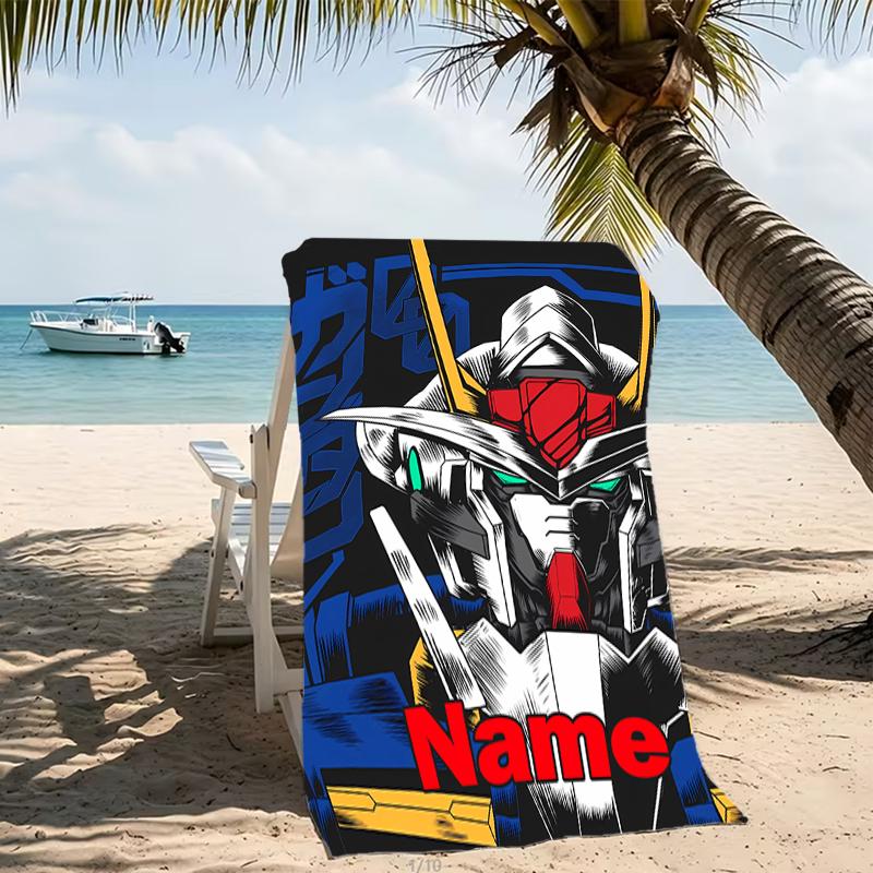 Customizable personalized beach towels Mobile Suit Gundam themed designs.Suitable for the beach, yoga, sports;ideal as beach accessories