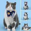 Регулируемая бандана для питомца Синяя и белая полосатая бандана Треугольный шарф для питомца Мягкий хлопковый слюнявчик для котенка для щенка кошки Маленьких средних крупных собак