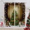 Рождественская елка снеговик колокольчик принт занавеска спальня гостиная ресторан новогоднее праздничное украшение для вечеринки подарок занавеска 2 шт.