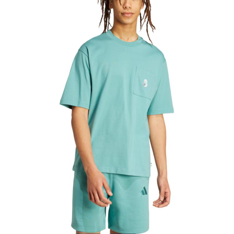 Adidas SS25 DOG SOCCER PATCH POCKET T SHIRT T Shirt Men's Powder Green JL9235
