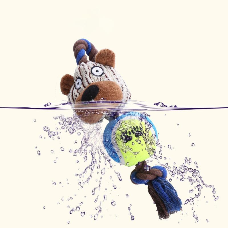 Popular Cat and Dog Toys Corduroy Tennis Cotton Rope Dog Gnashing Teeth Pet Supplies Dog Interaction Cartoon Dogs Toy Playing