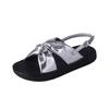 French Thick-soled Cool Slippers Women's Summer Outer Wear Casual Style Versatile Sandals Wrinkled Cross-strap French Women's Shoes Soft Sole