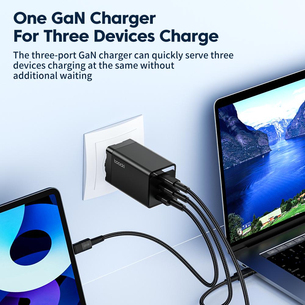 Toocki 65W GaN USB C Charger 67W Quick Charge 4.0 3.0 QC4.0 QC PD 3.0 USB-C Type C Fast USB Charger For iPhone 14 13 Pro MacBook