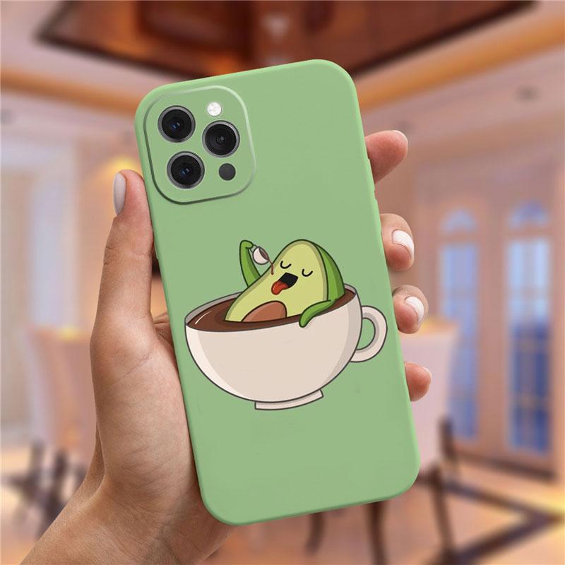 Чехол moskado Avocado Yoga с забавным узором для iPhone 11 Pro Max 12 13 Mini X XS Max XR 7 8 Plus SE 2020 TPU Silicone Cover Coque