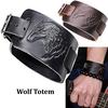 Винтажный кожаный плетеный браслет для мужчин, браслеты с головой волка, классические животные мотивы, украшения на руки, аксессуары
