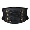 Vintage Artificial Leather Waist Cincher Waspie Lace Up Corset Belt Accessories