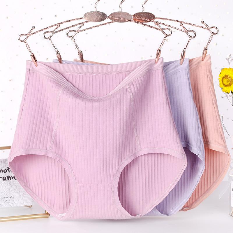 Xl-6XL Middle Aged and Elderly Underpants Pure Cotton High Waisted Panties Plus Size Briefs Women's Underwear Breathable Middle-aged Mother Lingerie