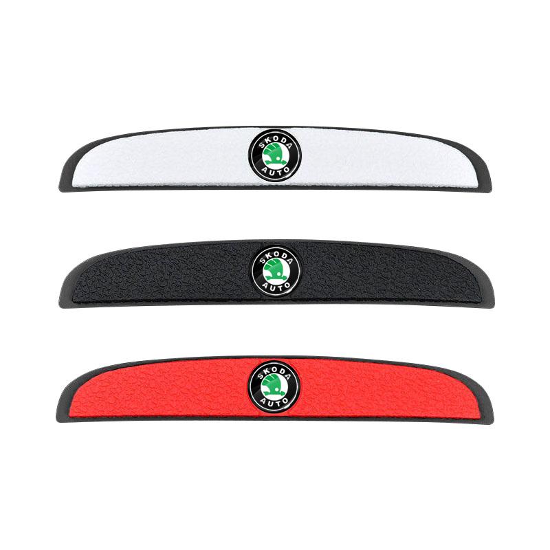 4pcs Car Door Anti-Collision Strip Rearview Mirror Protection Sticker for Skoda Fabia Kodiaq Kamiq Superb Yeti Octavia Enyaq Rapid Karoq Derivati
