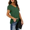 GMXIA Women's Fashion Casual Solid Color Print Short Sleeve V Neck Blouses & Shirts