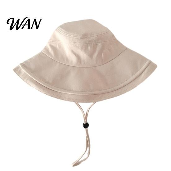 Wide Brim Bucket Hat Waterproof Rain with Chin Strap, Quick Drying Sun Packable Beach Hat, Breathable Mesh Ventilation Summer Headwear