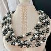 Vintage Artificial Crystal Pearl Natural White Crystal Necklace Clavicle Chain