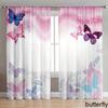 2 Panel Butterfly Voile Sheer Curtain Transparent Curtain for Bedroom Living Room Shutters Window Size Can Be Customized 240*270