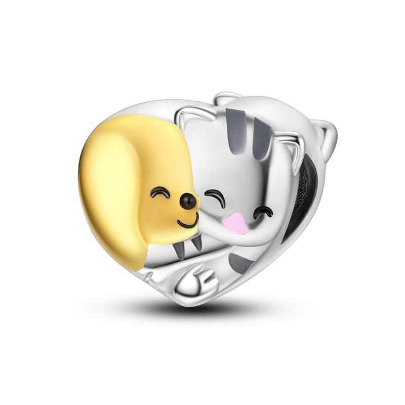 Beads Copper Silver Plated Beaded Accessories Diy Bracelet Pendant Accessories Animal Owl Rabbit Source