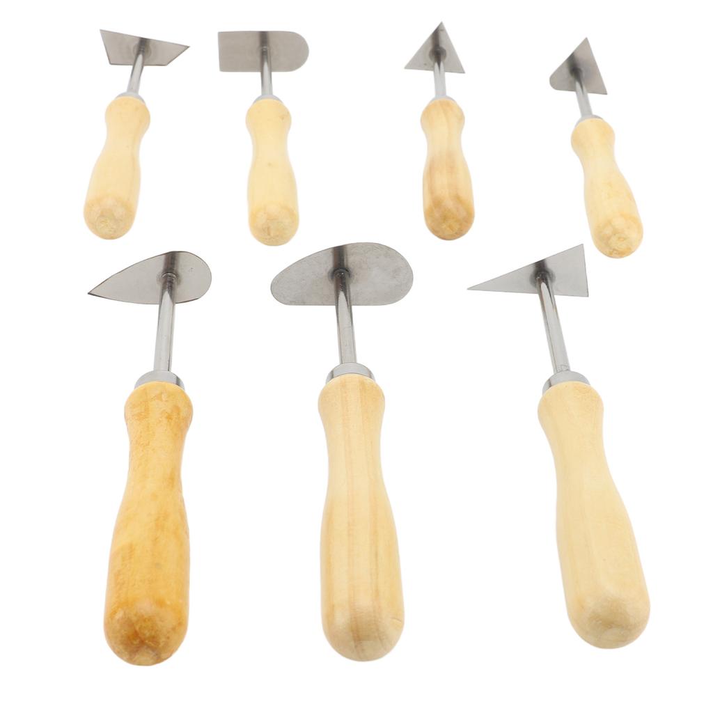 7 шт. глиняных инструментов для насадки-штифта, деревянная ручка, резак по металлу, керамические инструменты для резьбы по керамике для горшков