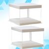 2 Pcs Square Containers with Lids Cakes Holder Birthday Packaging Transporter Transparent Stand