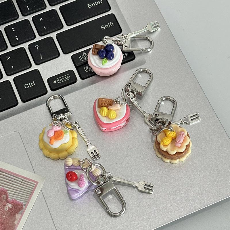Творческий сладкий десерт торт вилка брелок кулон для женщин мужчин милый имитация еды рюкзак украшения аксессуары подарки