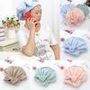 Шапочка для сушки волос из кораллового флиса, большая впитывающая банная шапка для женщин и мужчин