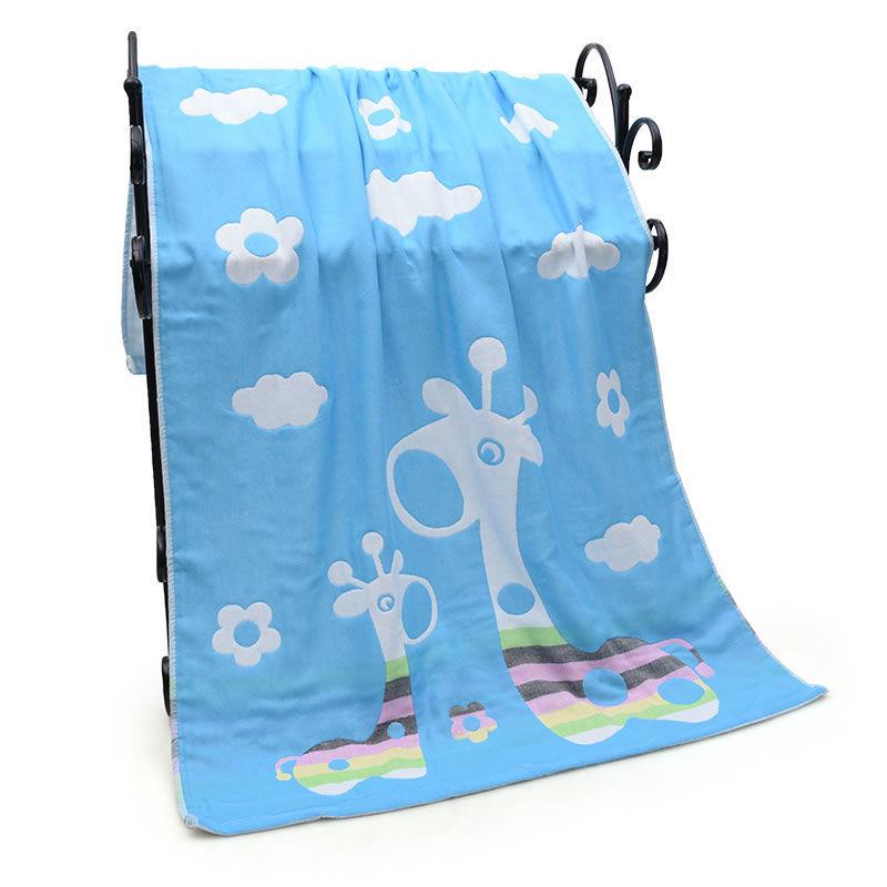 Банное полотенце из марли для взрослых, пляжное полотенце, диванное одеяло, одеяло из чистого хлопка, мультяшное, для ванной, дома, четыре сезона, двухстороннее, 70x140 см