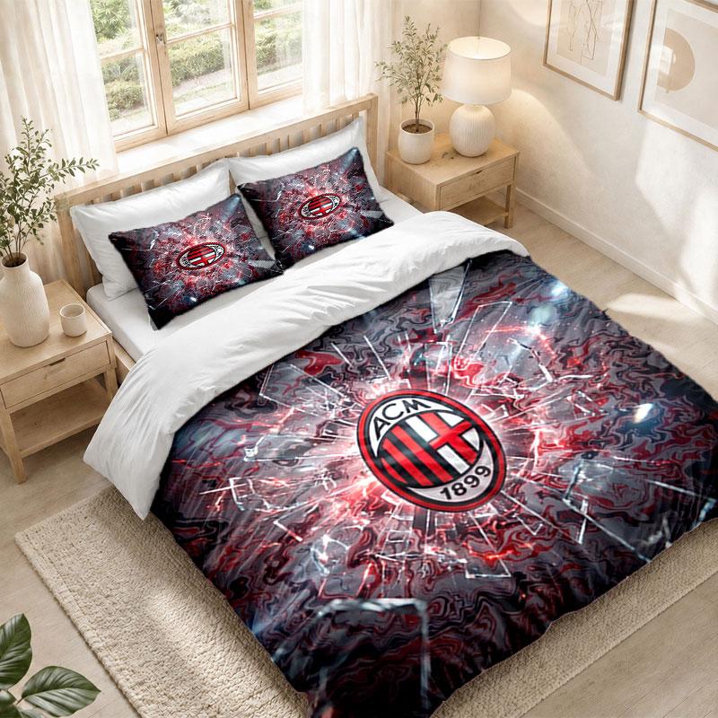 Комплект постельного белья 1 пододеяльник 2 наволочки Принт AC Milan Спальня Домашний декор