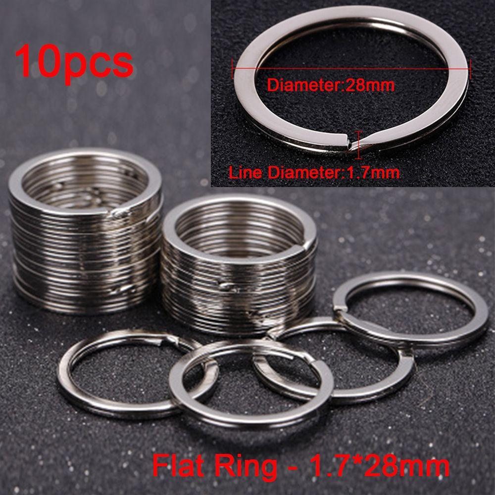 10Pcs/Pack 25/28/30/32mm Connectors Clasps Keychain Split Key Ring Chain Loop Stainless Steel