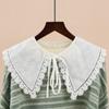 Lolita Jacquard Fake Collar Double Layer Ruffles Clothes Accessory Shawl Wrap Lace Ruffled Trim Shoulder Wrap Lapel Blouse