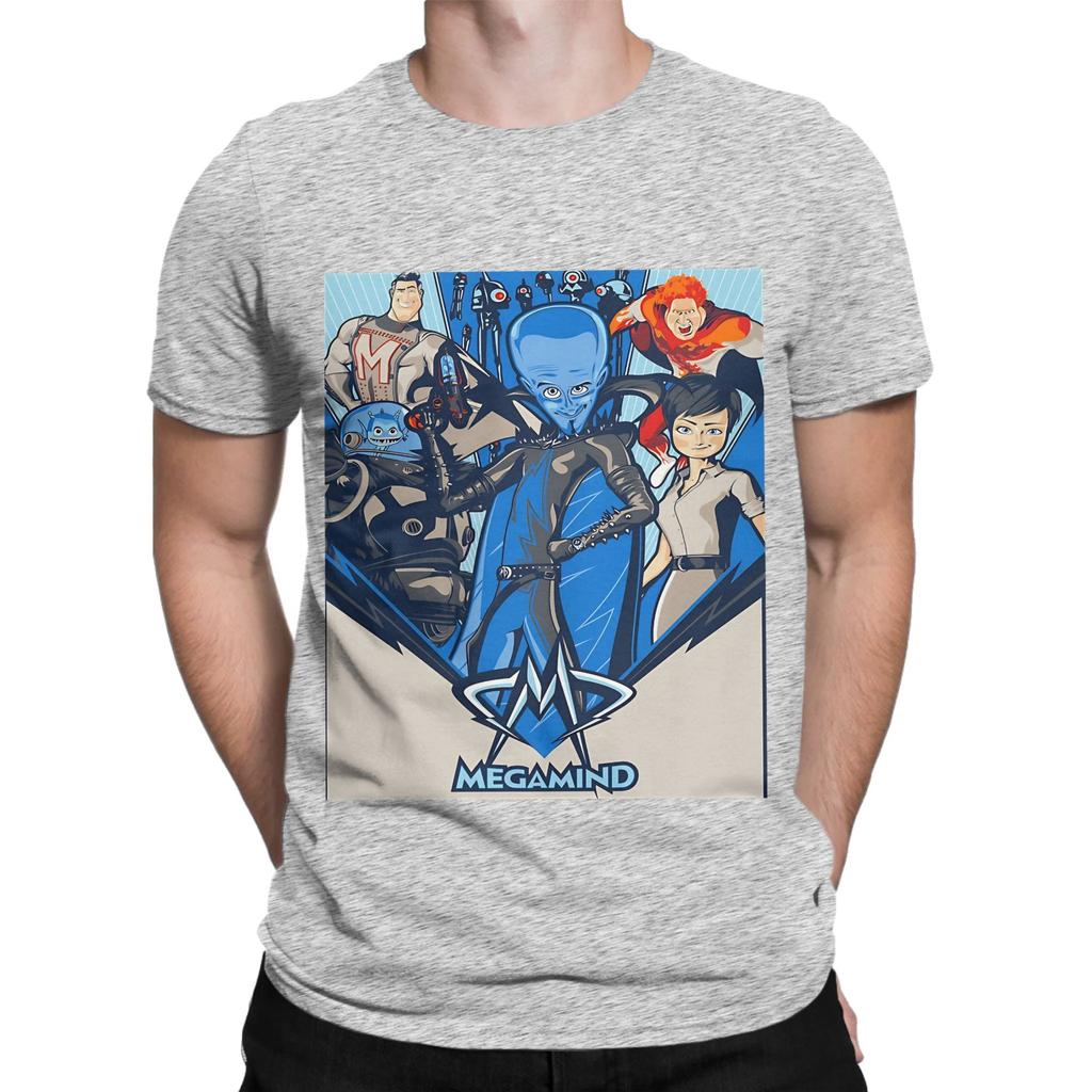 Art Megamind Blue Funny 100 Cotton Tshirt Megamind Vs The Ddoom Syndicate Tees Tops For Unisex