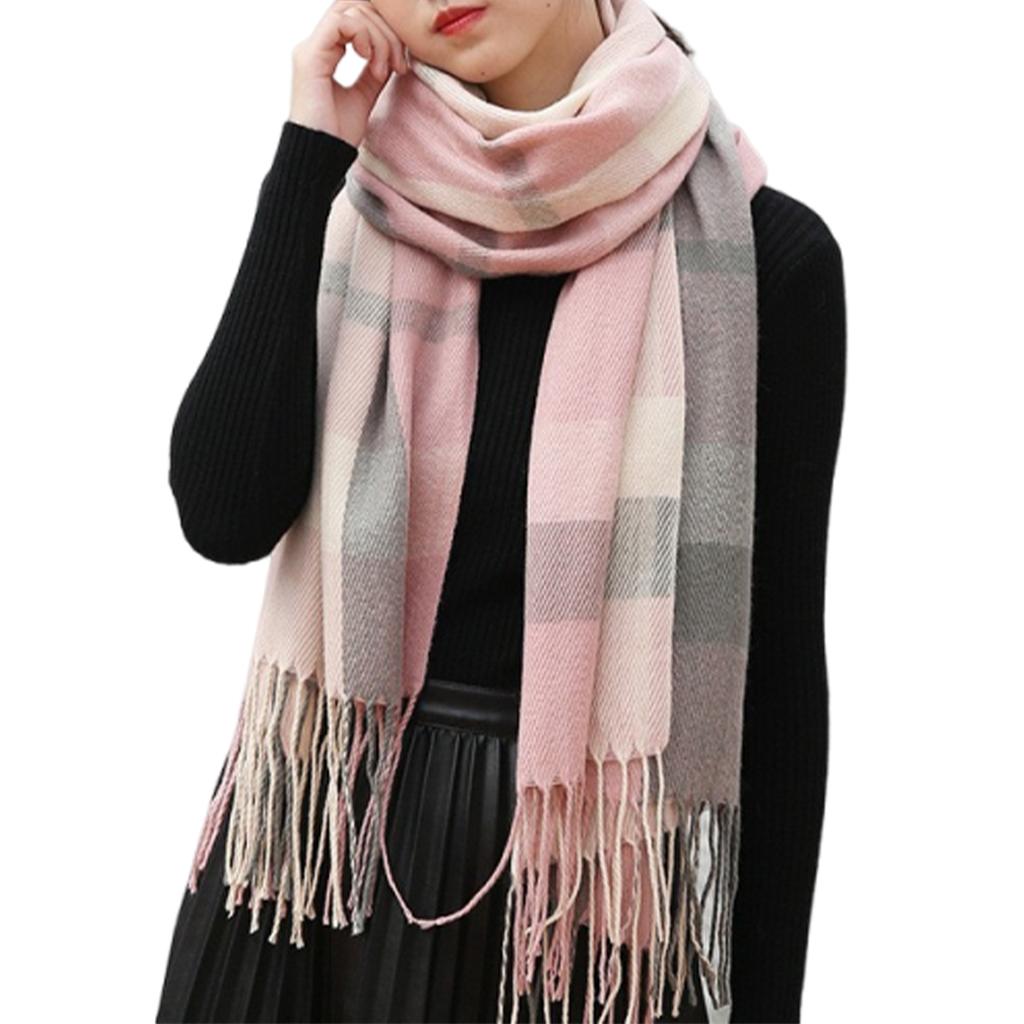 Fashionable Plaid Scarf for Women Autumn and Winter Imitation Cashmere Scarf Mid-length Warm Scarf Shawl Sweet Scarf Cute Scarf