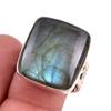 Двухцветное кольцо ручной работы из стерлингового серебра 925 пробы с натуральным лабрадоритом S.8 T4F49