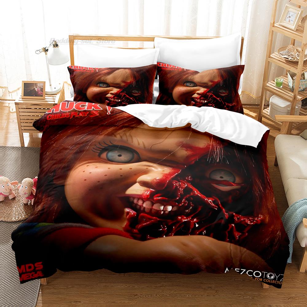 Chucky Bedding Set Single Twin Full Queen King Size Bed Set Aldult Kid Bedroom Duvetcover Sets 3D Halloween