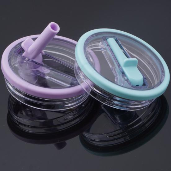 40oz Tumbler Flip Straw Lid Replacement Leak-Proof Splash Resistant Cover for Cup BPA-Free Reusable Glass Lid with Folding Straw
