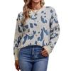 Contrast Color Animal Pattern Sweater Autumn and Winter New European and American Round Neck Sweater for Women