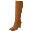 Sexy Leopard High Boots For Women Shoes 2025 New Flock High Heels Winter Spring Women's Knee High Boots Long Shoes Ladies Autumn