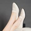 2025 Summer New Middle-aged Women's Shoes Mother Shoes Single Shoes Women's Non-slip Soft-soled Thick Heel Comfortable Casual Work Leather Shoes