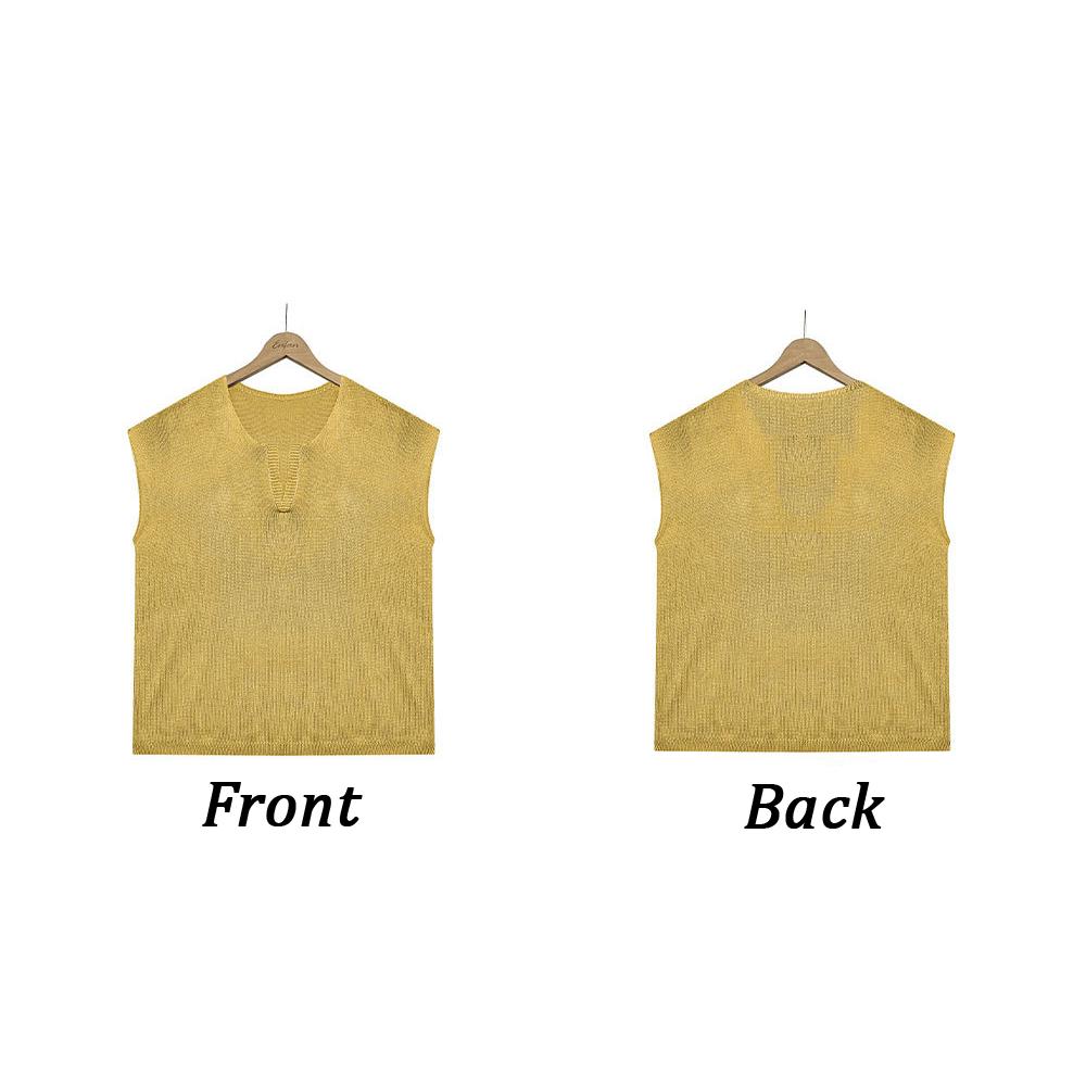 Summer V-neck Solid Color Open Short Sleeve Loose Plus Size Pullover Knit Sweater