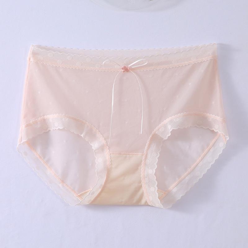 Lace Underwear Women's Summer Thin 5A Antibacterial Sexy Briefs Pure Desire for Girls Pantymesh Seamless Underwear