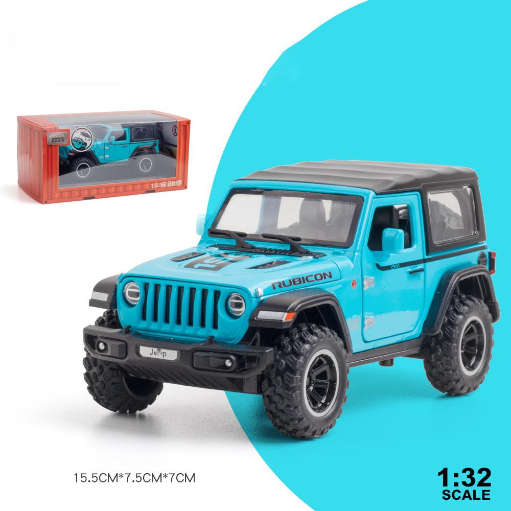 1/32 Jeeps Wrangler Rubicon 1941 Внедорожные литые легкосплавные автомобили и игрушечные транспортные средства Модель автомобиля Звуковые и световые игрушки для детей Подарки