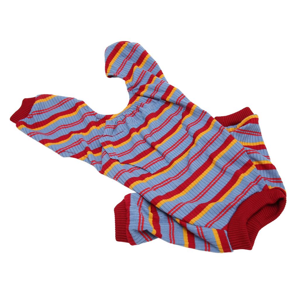 Striped Dog Pajamas Spring Stylish Classic Soft Breathable 4 Legged Pet Bodysuit for Small Medium