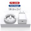 IPhone 13 12 11 14 Pro Max uchun PD 20W Tez Zaryadlovchi iPhone 8 Plus XS MAX iPad Air uchun USB C Tez Zaryadlash USB C Kabel Aksessuarlari