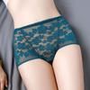 Бесшовные кружевные трусики с высокой талией для женщин, нижнее белье, сексуальные дышащие сетчатые трусы с цветочной вышивкой, большие размеры 3XL, нижнее белье