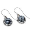 Серьги из чистого серебра 925 пробы с натуральным обсидианом и снежинкой размером 1,25 дюйма g4E29