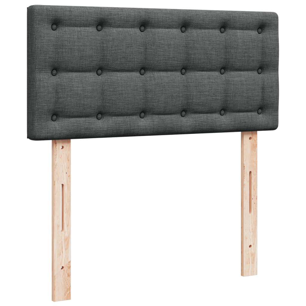 Vidaxl Łóżko Kontynentalne Z Materacem, Ciemnoszara Tkanina 90X190 Cm