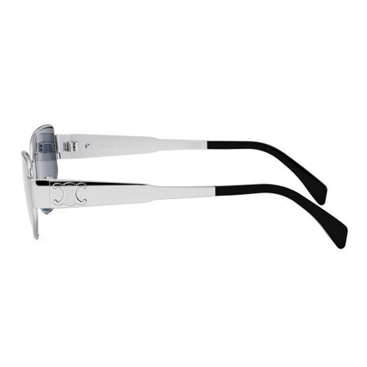 Celine Sculpted Metal Irregular Frame Sunglasses Men sunglasses Silver CL40293U.