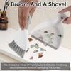 Mini Desktop Dustpan And Brush Set Portable Keyboard Cleaning Tool For Table Crumbs And Gap Sweeping