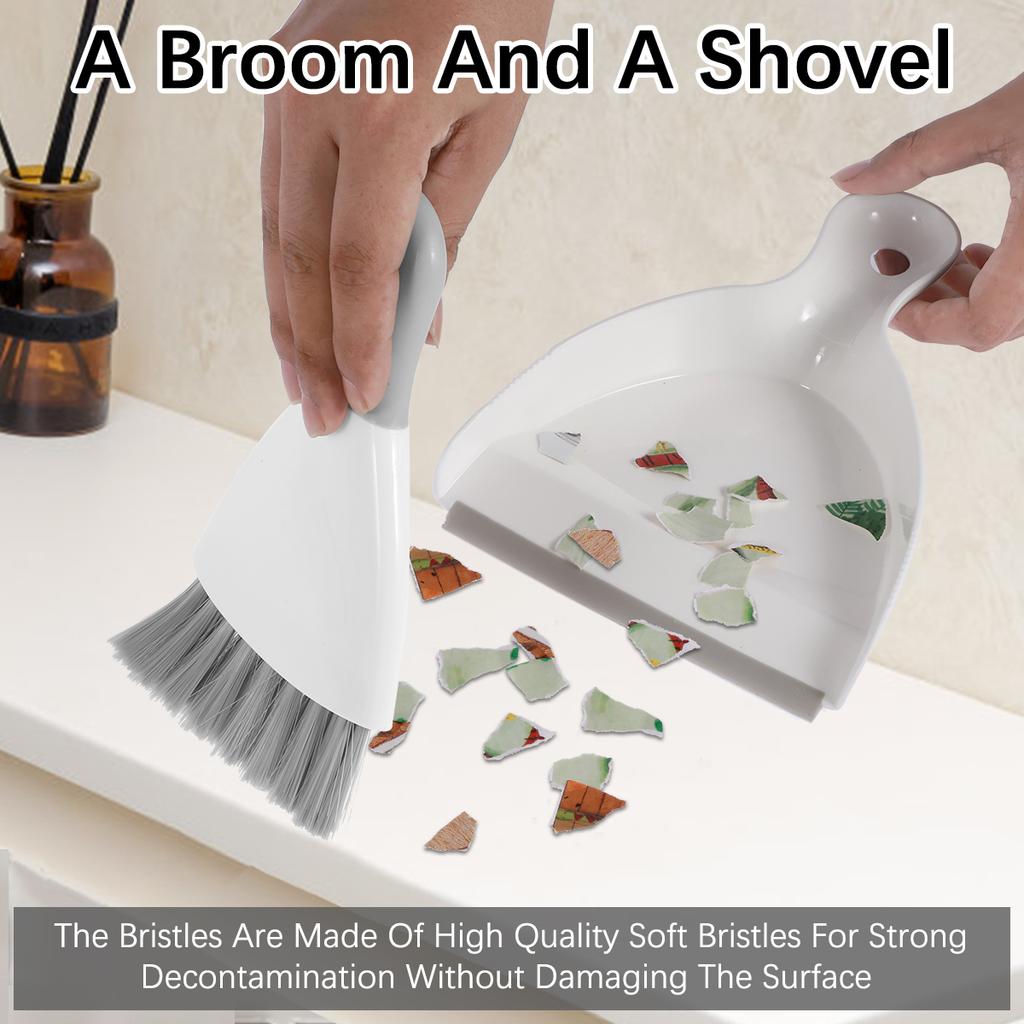 Mini Desktop Dustpan And Brush Set Portable Keyboard Cleaning Tool For Table Crumbs And Gap Sweeping