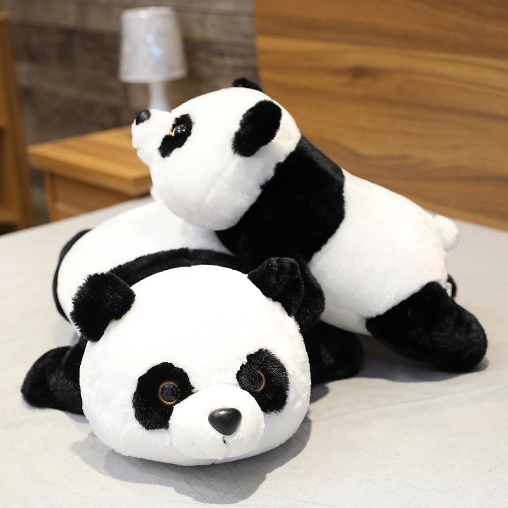 New 50Cm-110Cm Lying Panda Plush Toys Soft Cartoon Animal Black And White Stuffed Doll Sleeping Pillow