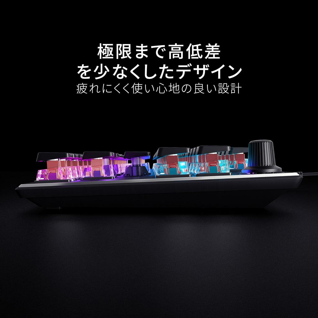 Turtle Beach Gaming Keyboard Vulcan TKL AIMO JP Japanese Layout Wired Mechanical Linear Tenkeyless RGB Volume Dial Windows 10 or Later Black/Black []